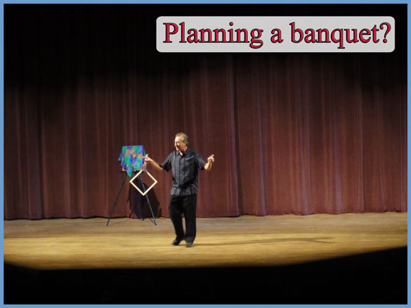 Planning a Banquet? Stand-up comedy magic is a great way to end a sales meeting, corporate retreat, or large dinner party.